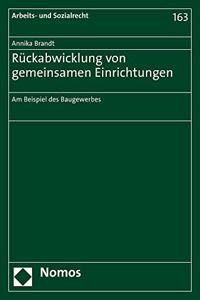 Ruckabwicklung Von Gemeinsamen Einrichtungen