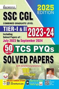 SSC CGL Tier I and II 2023 to 2024 TCS PYQs Solved Papers 50 Sets (English Medium) (5222)