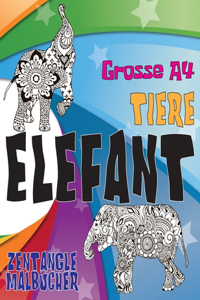 Zentangle Malbücher - Grosse A4 - Tiere - Elefant