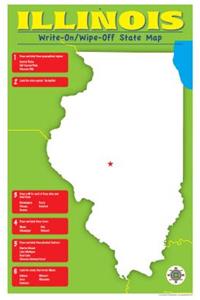 Illinois Write-On/Wipe-Off Desk Mat - State Map