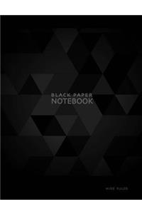 Black Paper Notebook Wide Ruled