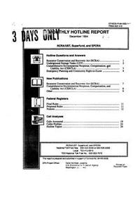 RCRA-Superfund-OUST Hotline Monthly Report December 1994