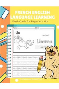French English Language Learning Flash Cards for Beginners Kids
