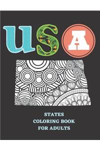 USA States Coloring Book for Adults