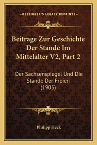 Beitrage Zur Geschichte Der Stande Im Mittelalter V2, Part 2
