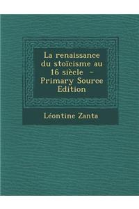 La Renaissance Du Stoicisme Au 16 Siecle