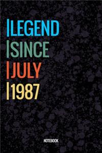 Legend Since July 1988 Notebook
