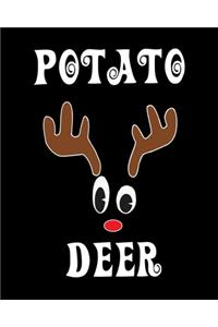 Potato Deer: Deer Elk Antler Hunting Hobby 2020 Monthly Planner Dated Journal 8" x 10" 110 pages