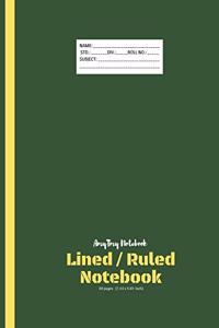 Lined / Ruled Notebook - AmyTmy Notebook - 80 pages - 7.44 x 9.69 inch - Matte Cover