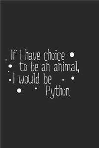 If I have choice to be an animal, I would be Python