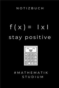 Notizbuch F(x) = I X I Stay Positive #mathematik Studium