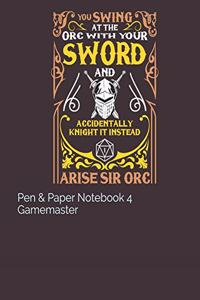 Pen & Paper Notebook 4 Gamemaster