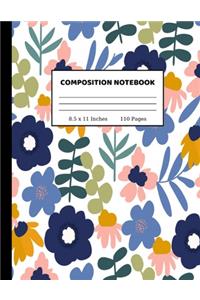 Composition Notebook: Wide Ruled Paper Notebook Journal - Cute Wide Blank Lined Workbook for Teens Kids Students Girls for Home School College Writing Notes - 8.5 x 11 In