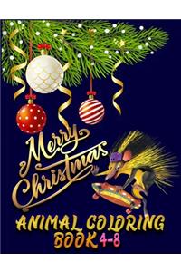 Merry Christmas Animal Coloring Book 4-8