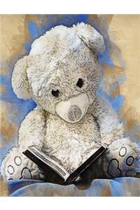 Grunge Teddy Bear Journal, Narrow Ruled