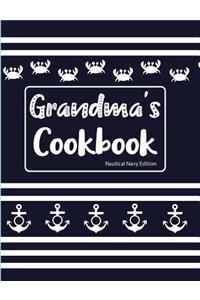 Grandma's Cookbook Nautical Navy Edition