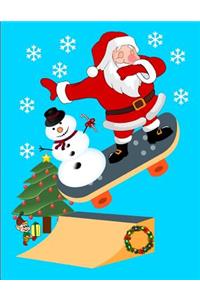 Dabbing Santa Claus Skateboarding Snowman Notebook Journal 150 Page College Ruled Pages 8.5 X 11
