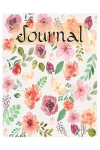 Floral Journal Oversized 8.5x11, 150 Page Lined Blank Journal Notebook