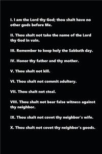 Religious Journal Ten Commandments Traditional Black White