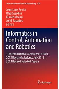 Informatics in Control, Automation and Robotics