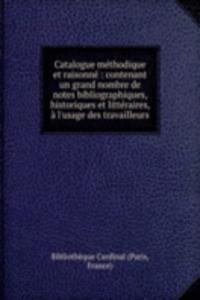 Catalogue methodique et raisonne