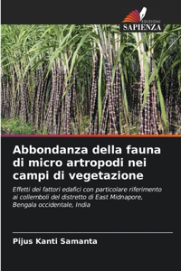 Abbondanza della fauna di micro artropodi nei campi di vegetazione