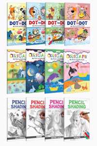 Activity Workbook for Beginners : Early learning activity book, Toddler activity book, Dot to Dot activity book, Fun learning Shading book | Pack of 12 Activity books