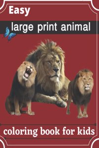 easy large print animal coloring book for kids