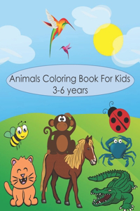 animals coloring book for kids 3-6 years