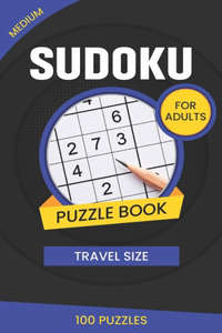 medium sudoku puzzle book for adults travel size 100 puzzles