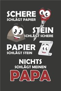 Schere Schlägt Papier - Stein schlägt Schere - Papier schlägt Stein - Nichts schlägt meinen Papa