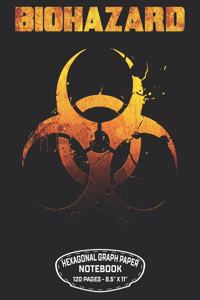 Biohazard Hexagonal Graph Paper Notebook 120 Pages - 8.5