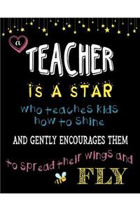 Teacher Appreciation Gift Lined Journal Notebook A Teacher Is A Star