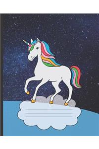 Pretty Cute Rainbow Unicorn Lovers Blank Composition Notebook
