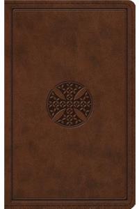 ESV Thinline Bible (Trutone, Brown, Mosaic Cross Design)