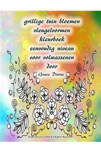 grillige tuin bloemen vleugelvormen kleurboek eenvoudig niveau voor volwassenen door Grace Divine