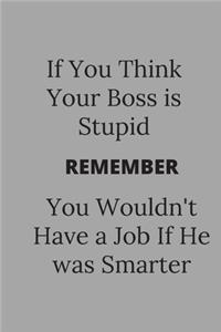 If You Think Your Boss is Stupid You Wouldn't Have a Job If He was Smarter