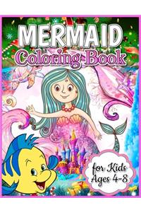 Mermaid Coloring Book for Kids Ages 4-8