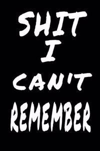 Shit I Can't Remember