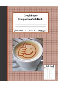 Graph Composition Notebook 4 Squares per inch 4x4 Quad Ruled 4 to 1 / 8.5 x 11 100 Sheets