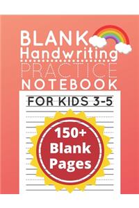 Blank Handwriting Practice Paper Notebook