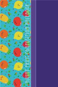 Yummy Fruit Composition Notebook: Cool Aqua Fruits Pattern 6 X 9 College Ruled Paper Notebook, Appreciation, Quote Journal or Diary Unique Inspirational Gift for Friend or Teacher, Beginning or End of School Year, Retirement, Birthday or Gratitude