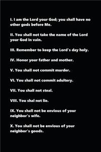 2019 Weekly Planner Religious Theme Ten Commandments Modern Black White