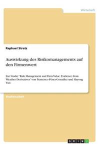 Auswirkung des Risikomanagements auf den Firmenwert