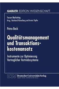 Qualitätsmanagement Und Transaktionskostenansatz