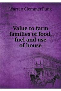 Value to Farm Families of Food, Fuel and Use of House