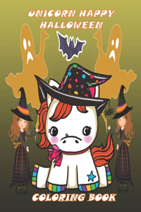 Unicorn Happy Halloween Coloring Book