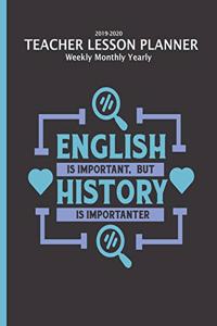 History Teacher Lesson Planner 2019-2020 Monthly Weekly