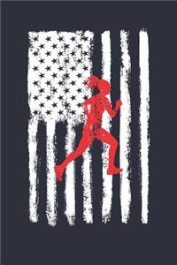 Fourth of July Gift for Runner - American Flag Running Notebook - USA Flag Running Journal