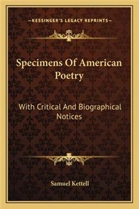 Specimens of American Poetry